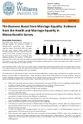 Cover page: The Business Boost from Marriage Equality in Massachusetts: Evidence from the Health and Marriage Equality in Massachusetts Survey