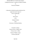 Cover page: Individual differences in white matter integrity: Linking brain structure to cognition in children and adults