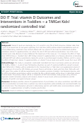 Cover page: DO IT Trial: vitamin D Outcomes and Interventions in Toddlers –a TARGet Kids! randomized controlled trial