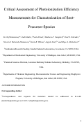 Cover page: Critical Assessment of Photoionization Efficiency Measurements for Characterization of Soot-Precursor Species