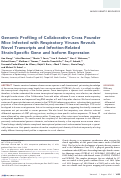 Cover page: Genomic Profiling of Collaborative Cross Founder Mice Infected with Respiratory Viruses Reveals Novel Transcripts and Infection-Related Strain-Specific Gene and Isoform Expression