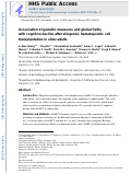 Cover page: Association of geriatric measures and global frailty with cognitive decline after allogeneic hematopoietic cell transplantation in older adults.