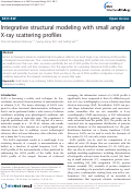 Cover page: Integrative structural modeling with small angle Xray
scattering profiles