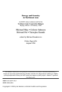 Cover page: Policy Paper 24: Energy and Security in Northeast Asia
