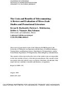 Cover page: The Costs and Benefits of Telecommuting: A Review and Evaluation of Micro-Scale Studies and Promotional Literature