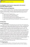 Cover page: Investigation of Anti-cancer Compounds in the Marine Bryozoan Bugula pacifica