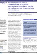 Cover page: Advancing mechanisms of implementation to accelerate sustainable evidence-based practice integration: protocol for generating a research agenda.