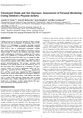 Cover page: Schoolyard Shade and Sun Exposure: Assessment of Personal Monitoring During Children's Physical Activity