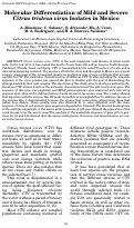 Cover page: Molecular Differentiation of Mild and Severe Citrus tristeza virus Isolates in Mexico