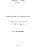 Cover page: Variational Models for Fine Structures