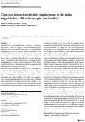 Cover page: Cam-type femoral-acetabular impingement: is the alpha angle the best MR arthrography has to offer?