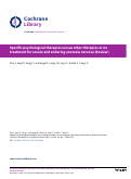 Cover page: Specific psychological therapies versus other therapies or no treatment for severe and enduring anorexia nervosa.