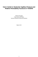 Cover page: User's Guide for Hysteretic Capillary Pressure and Relative Permeability Functions in TOUGH2