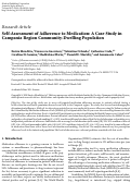 Cover page: Self-Assessment of Adherence to Medication: A Case Study in Campania Region Community-Dwelling Population