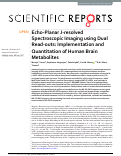 Cover page: Multi-Echo-Based Echo-Planar Spectroscopic Imaging Using a 3T MRI Scanner