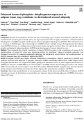 Cover page: Enhanced hexose-6-phosphate dehydrogenase expression in adipose tissue may contribute to diet-induced visceral adiposity