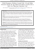 Cover page: Global Emergency Medicine Journal Club: A Social Media Discussion about the Age-Adjusted D-Dimer Cutoff Levels to Rule Out Pulmonary Embolism Trial