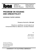 Cover page of Political and Public Acceptability of Congestion Pricing: Ideology and Self Interest