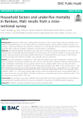 Cover page: Household factors and under-five mortality in Bankass, Mali: results from a cross-sectional survey