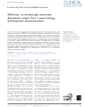 Cover page: HER2/neu: an increasingly important therapeutic target. Part 1: basic biology &amp; therapeutic armamentarium