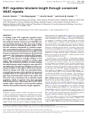 Cover page: Rif1 regulates telomere length through conserved HEAT repeats