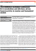 Cover page: Orai inhibition modulates pulmonary ILC2 metabolism and alleviates airway hyperreactivity in murine and humanized models.