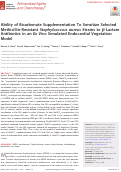 Cover page: Ability of Bicarbonate Supplementation To Sensitize Selected Methicillin-Resistant Staphylococcus aureus Strains to β-Lactam Antibiotics in an Ex Vivo Simulated Endocardial Vegetation Model.