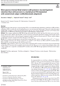 Cover page: More passive internal tibial rotation with posterior cruciate ligament retention than with excision in a medial pivot TKA implanted with unrestricted caliper verified kinematic alignment