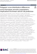 Cover page: Polygenic score distribution differences across European ancestry populations: implications for breast cancer risk prediction.