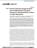 Cover page: Shorter telomere length predicts poor antidepressant response and poorer cardiometabolic indices in major depression