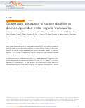 Cover page: Cooperative adsorption of carbon disulfide in diamine-appended metal–organic frameworks