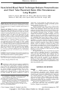 Cover page: Nonclotted Blood Patch Technique Reduces Pneumothorax and Chest Tube Placement Rates After Percutaneous Lung Biopsies