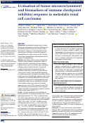 Cover page: Evaluation of tumor microenvironment and biomarkers of immune checkpoint inhibitor response in metastatic renal cell carcinoma