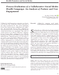 Cover page: Process Evaluation of a Collaborative Social Media Health Campaign: An Analysis of Partner and User Engagement.