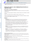 Cover page: Defining the clinician’s role in mitigating financial toxicity: an exploratory study