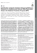 Cover page: Identification of Genetic Variation Influencing Metformin Response in a Multiancestry Genome-Wide Association Study in the Diabetes Prevention Program (DPP).