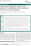 Cover page: Public health triangulation: approach and application to synthesizing data to understand national and local HIV epidemics