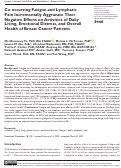 Cover page: Co-occurring Fatigue and Lymphatic Pain Incrementally Aggravate Their Negative Effects on Activities of Daily Living, Emotional Distress, and Overall Health of Breast Cancer Patients