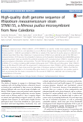 Cover page: High-quality draft genome sequence of Rhizobium mesoamericanum strain STM6155, a Mimosa pudica microsymbiont from New Caledonia