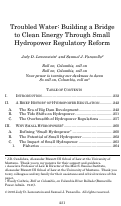 Cover page: Troubled Water: Building a Bridge to Clean Energy Through Small Hydropower Regulatory Reform