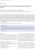 Cover page: Working Memory Load Strengthens Reward Prediction Errors