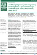 Cover page: Identifying high-risk profile in primary antiphospholipid syndrome through cluster analysis: French multicentric cohort study