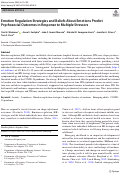 Cover page: Emotion Regulation Strategies and Beliefs About Emotions Predict Psychosocial Outcomes in Response to Multiple Stressors.