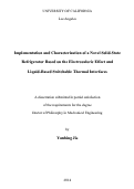 Cover page: Implementation and Characterization of a Novel Solid-State Refrigerator Based on the Electrocaloric Effect and Liquid-Based Switchable Thermal Interfaces