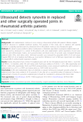 Cover page: Ultrasound detects synovitis in replaced and other surgically operated joints in rheumatoid arthritis patients