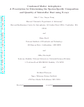 Cover page: Condensed matter astrophysics:  A prescription for determining the species-specific composition and quantity of interstellar dust using x-rays