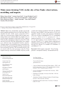 Cover page: Main ozone-forming VOCs in the city of Sao Paulo: observations, modelling and impacts