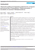 Cover page: Alternative pathway for dopamine production by acetogenic gut bacteria that O‐Demethylate 3‐Methoxytyramine, a metabolite of catechol O‐Methyltransferase