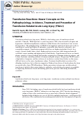 Cover page: Transfusion Reactions Newer Concepts on the Pathophysiology, Incidence, Treatment, and Prevention of Transfusion-Related Acute Lung Injury