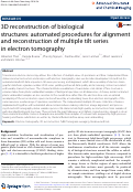 Cover page: 3D reconstruction of biological structures: automated procedures for alignment and reconstruction of multiple tilt series in electron tomography